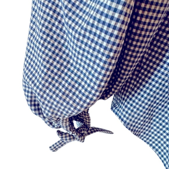 Zara | Women's Blue Gingham Off-Shoulder Crop Top Size Small - Picture 5 of 6